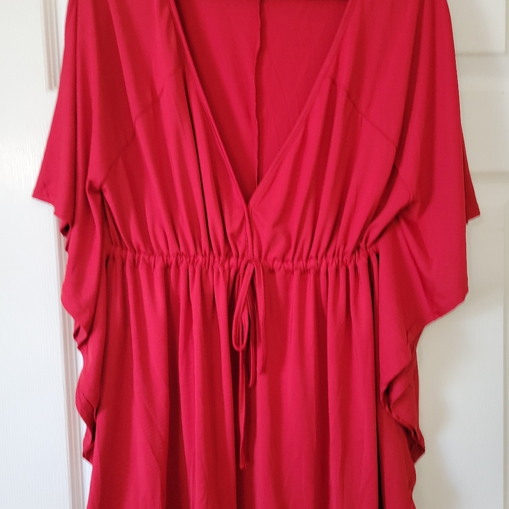 Red flowy shirt